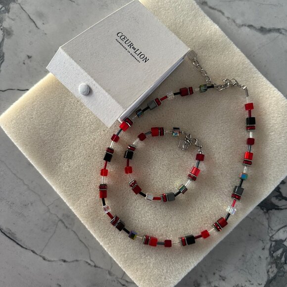 COEUR de LION GeoCUBE Set – Necklace, Bracelet, and Earrings (Worn Once) - Picture 2 of 4
